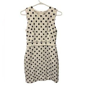 J. Crew Cream Dress with Black Polka Dots Size 4P